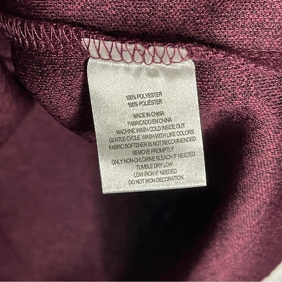 Tailorbyrd Sport Golf Size Large Burgundy 1/4 Zip Pullover Shirt Front Pocket - Picture 4 of 8